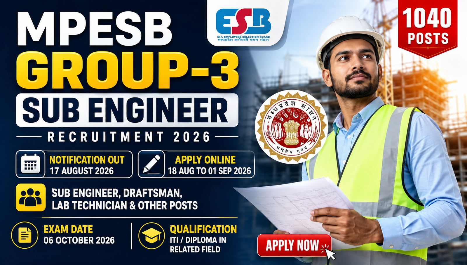 MPESB Group-3 Sub Engineer Recruitment 2026