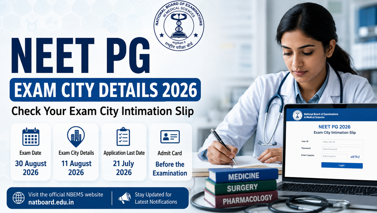 NEET PG Exam City Details 2026