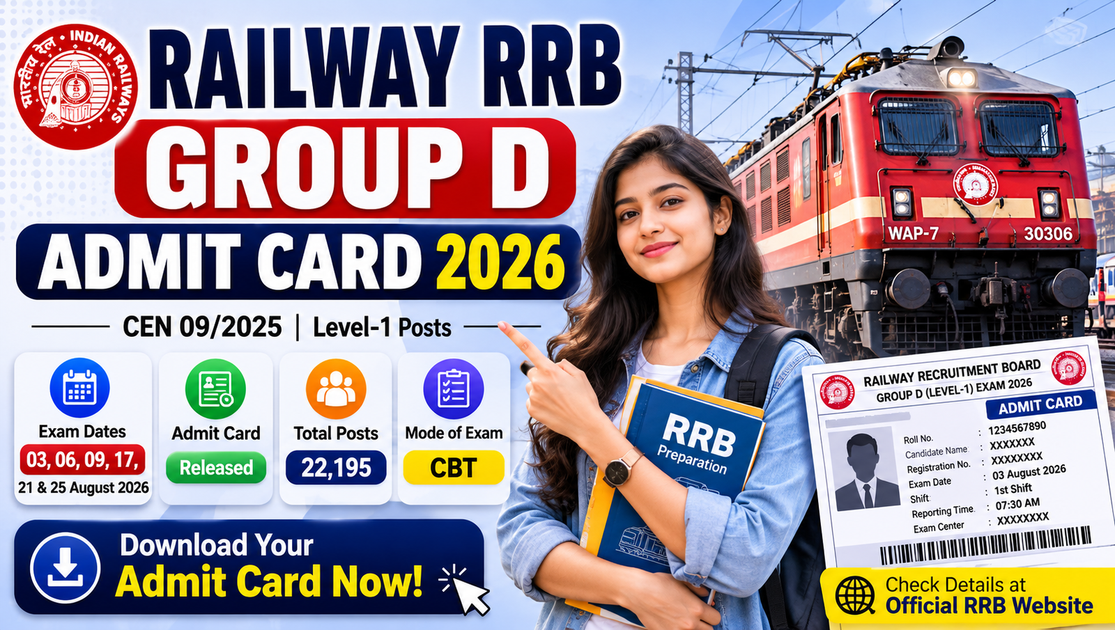 Railway RRB Group D Admit Card 2026