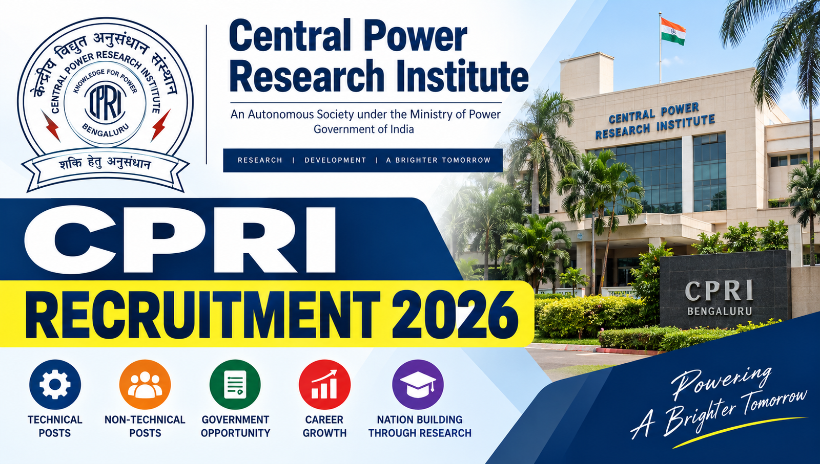 CPRI Recruitment 2026 Apply Online for 110 Various Posts